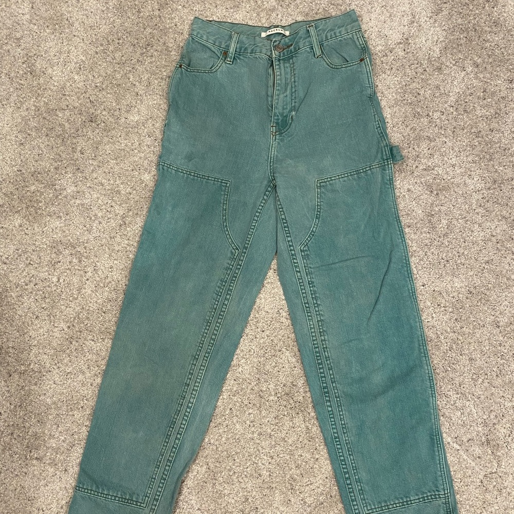 Teal High-Waisted Jeans